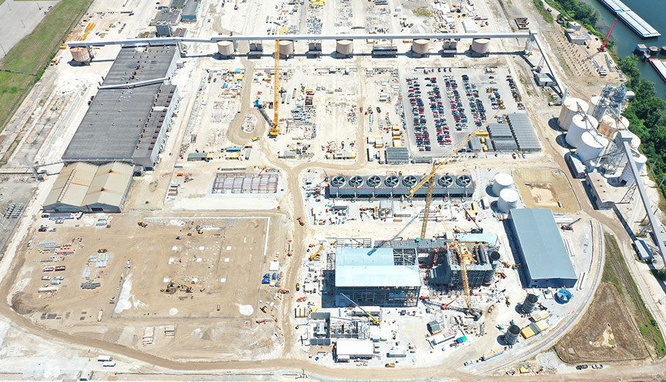 Construction site for combined-cycle power plant in Hannibal Ohio